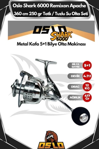 Oslo Shark 6000 Remixon Apache 360cm 250gr Tatlı/tuzlu Su Olta Seti