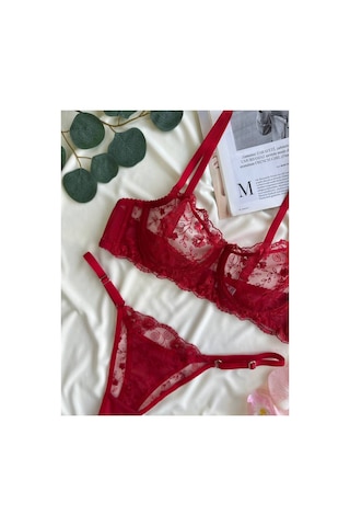 La Linaa Galadriel Kırmızı Kadın Bralet Tanga Takım Kırmızı - 815911340 Kırmızı
