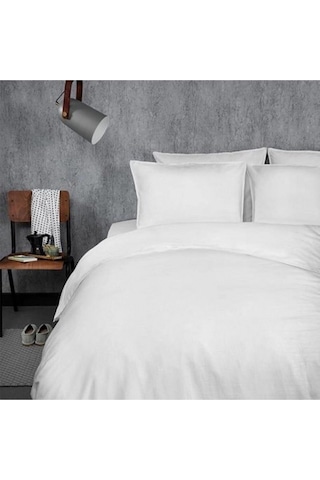 Lotus Home Tek Kişilik 160x220 Düz Beyaz Lüks Pamuklu Sadece Nevresim 1 Parça