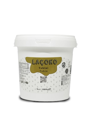 Laçoko Şekersiz Katkısız Vegan İnce Öğütülmüş Susam Tahin Kova 1 KG