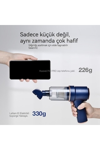 Yifomall Kablosuz Araç Vakumu - Güçlü Emiş, Üfleme Ve Şarjlı Tip-c Şarj Ünitesi İle 3 Nozullu