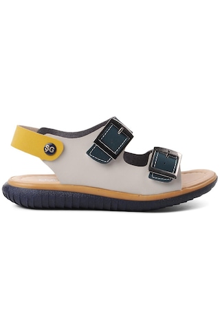 Ayakmod Şng 1530-f Lacivert Nubuk-sarı-krem Erkek Çocuk Sandalet 001