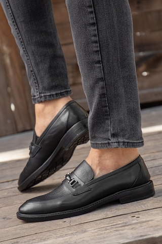 D0699 Günlük Ortopedik Hakiki Deri Erkek Klasik Ayakkabı Siyah