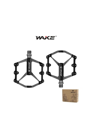 Wake Alüminyum Siyah Rulmanlı Cr-mo Mil Geniş Bisiklet Pedalı