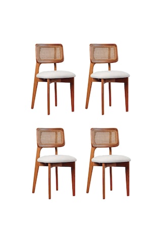 Kuzey Sandalye Ahşap Gürgen 4 Lü Set Cafe,restaurant,mutfak,salon,yemek Odası Sandalyesi Ceviz