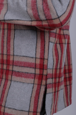 Armonika Kadın Gri Melanj Erkek Yaka Yanları Yırtmaçlı Oversize Ceket Arm-26k001009