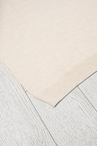 V Yaka Battal Büyük Boy Yünlü Kolsuz Triko Süveter Krem