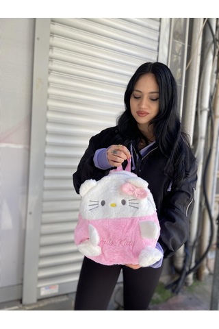 Hello Kitty Sırt Çantası 30 Cm Peluş-1790 Altın