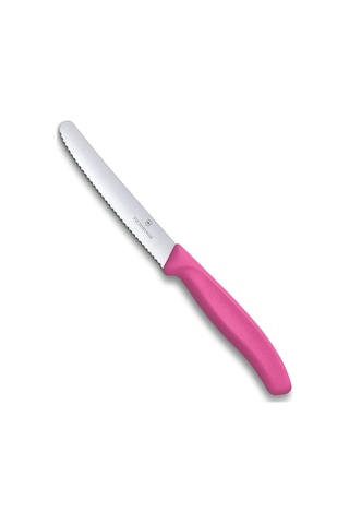 Victorinox Vt 6.7836.l115 Swiss Classic Pembe Tırtıklı Domates Sosis Bıçağı 11 Cm, Pembe Genel