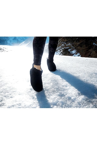 Ortopedik Yumuşacık Kışlık Hafif Taban Ev Botu Ve Pandufu Siyah