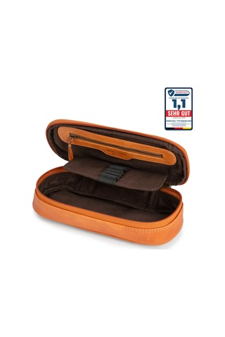 Berliner Bags Felix Vintage Deri Kalemlik, El Yapımı Kalem Çantası, Unisex Tasarım Masa Kalemliği Kod 004108 Çok Renkli