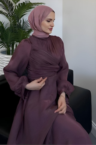 Kolu Bağlamalı Abiye Mürdüm