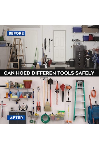 Vkemall Dayanıklı Çelik Garaj Askısı - Bisiklet, Merdiven, Hortum Ve Aletler İçin  Organizatör 112 Karakter Portakal