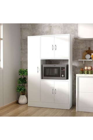 Riva 5 Kapaklı Çok Amaçlı Dolap Mutfak&banyo Dolabı,kiler Beyaz