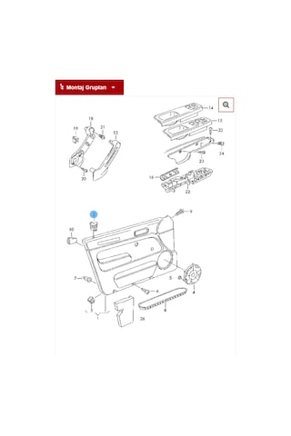 Vw Golf 4 - Bora Passat 98-05 Sag Ön Kapi Pim Çercevisi 3B0867109 493492296