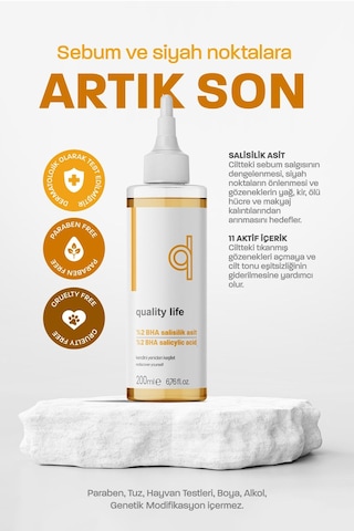 Quality Life Gözenek Sıkılaştırıcı ve Akne Karşıtı Tonik 200 ML