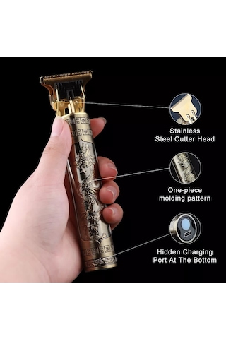 Vintage T9 Dragon Profesyonel Şarjlı Çok Fonksiyonlu Tıraş Makinesi