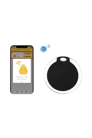 Sones 2 Adet Hyc-05 Yuvarlak Bluetooth Kayıp Önleyici Cihaz Cep Telefonu Anahtarı İki Yönlü Nesne Bulma Alarmı Siyah