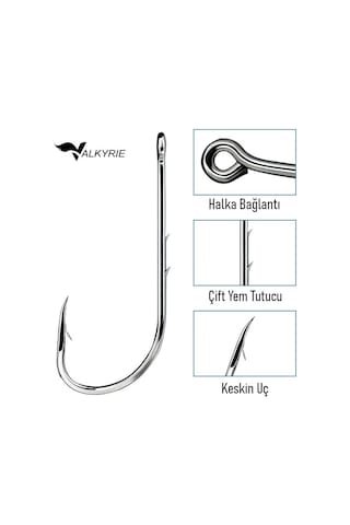 Valkyrie 1000 Adet Olta İğnesi Seti 1 -10 Yüksek Karbon Çelik, Halkalı Göz, Keskin Uç Profesyonel Balıkçı İğnesi