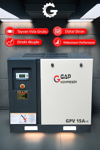Gap Kompresör Vidalı Hava Kompresörü 15 HP Tek Makine GPV15a