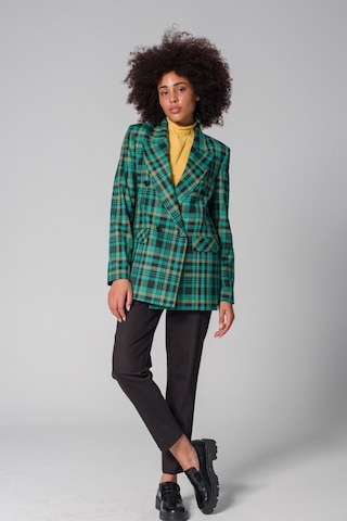 Çok Renkli Ekose Kruvaze Blazer Ceket 001