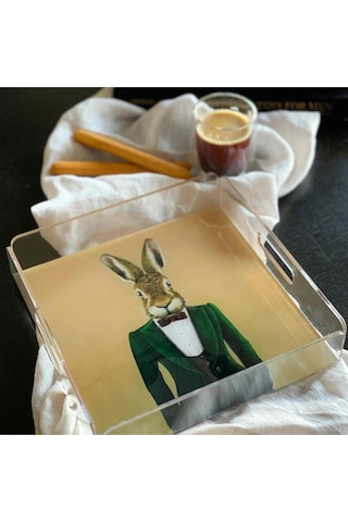 Home Mr.rabbit Tavşan Figürlü Pleksi Tepsi