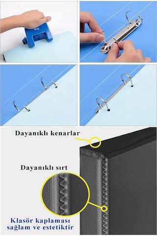 Mor 4 Halkalı Klasör 2 Adet A4 Pvc Öğrenci Ve Ofis Tipi Evrak Sunum Klasörü İç Cepli Otomatik Mekanizmalı Büro Okul Mor