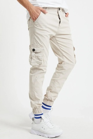 Erkek Kargo Jogger Pantolon Rahat Kesim Lastikli Paça Taş