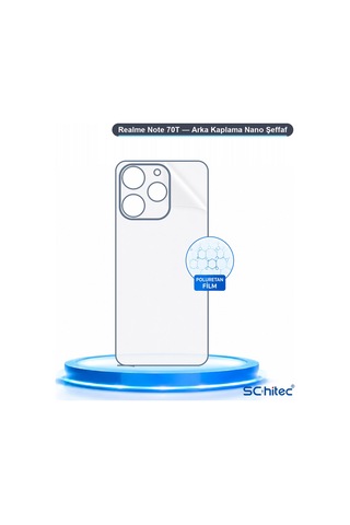 Schitec Realme Note 70t Uyumlu Arka Yüzey Hidrojel Koruyucu Film 94350080