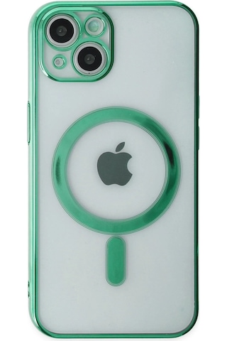 Newface Apple iPhone Uyumlu 14 Plus Kılıf Magneticsafe Lazer Silikon - Semeglbl - 92 Haki Yeşil