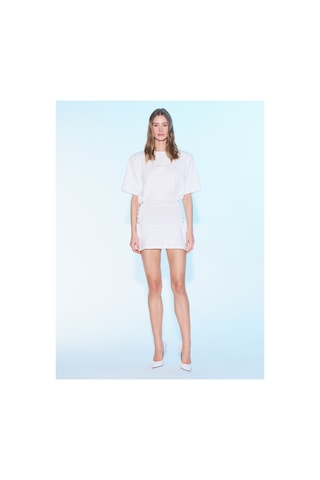 Sagaza Studio Ss6008 Mini Tshirt Elbise Ekru