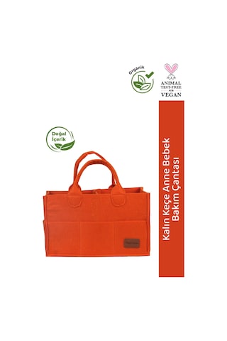 Keçe Anne Bebek Bakım Çantası Turuncu