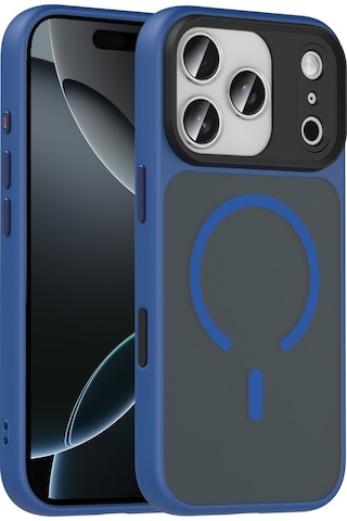 Apple Uyumlu iPhone 17 Pro Magsafe Özellikli Sert Fall Telefon Kılıfı Lacivert