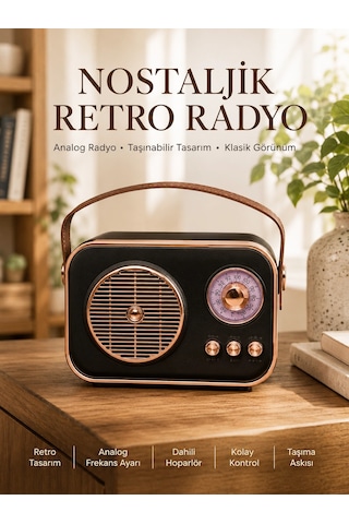 Bay Retro Tarz Kablosuz Radyo Bluetooth, Usb Ve Tf Kart Girişli Najmaddin 40962604