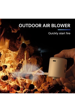 Ximistore9 Tomshoo Mini Dört İşlevli Hava Pompa: Vakum, Kamp Lambası, Blower - 400lm Işık, 1600mah Pil, Taşınabilir野营用品