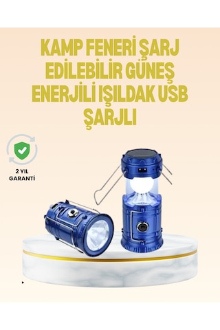 Katlanabilir Usb Çıkışlı Kamp Feneri Şarj Edilebilir, Dayanıklı Ve Çok Fonksiyonlu -