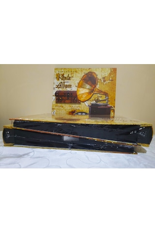 10x15 Cm 4x6 Fotoğraf Resim Albümü 600'lük Gramafon Desenli
