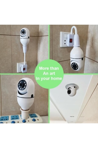 Mbois Panoramik Çift WiFi 360 Ampul Güvenlik Kamerası