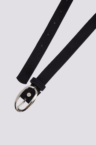 Tudors Kadın Oval Gümüş Tokalı 110 Cm Standart Siyah Kadın Kemer-51473