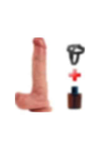 Lilitu Shop Belden Bağlamalı Çift Katmanlı 21.5 CM Dildo 1293B
