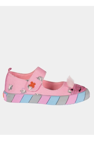 Pembe Kedi Kanvas 3d Kız Çocuk Babet Pembe