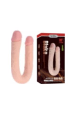 Hızlı Express Shequ Black 44 Cm Çift Taraflı Ve Çift Başlı Realistik Dildo Penis