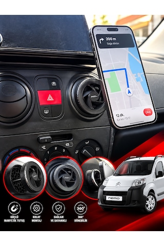 Citroen Nemo Araç Içi Premium Telefon Tutucu - Araba Telefon Tutacağı Havalandırma Için