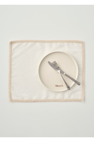 Bella Maison Eloni Kopanakili Amerikan Servis Ekru 35x45 Cm Ekru