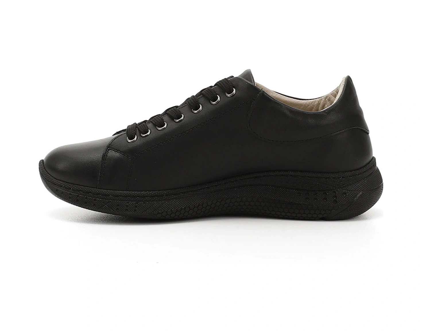 Gönderi(R) Gönderi R Kadın Siyah Bağcıklı Dolgu Taban Hakiki Deri Sneaker Ddza80742450 Siyah