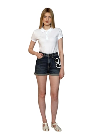 Lee Cooper Twıko Kadın Pike Polo Yaka T-shırt Beyaz Beyaz