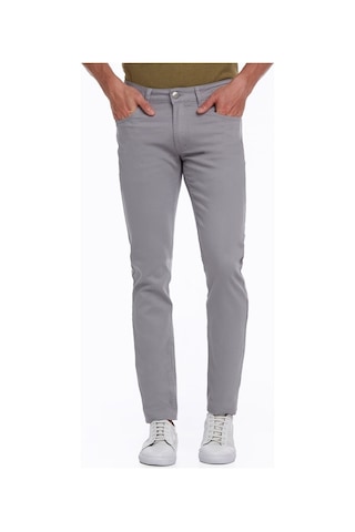 Hatemoğlu Gri Regular Fit Yüksek Bel Düz Paça Basic Kot Pantolon Gri