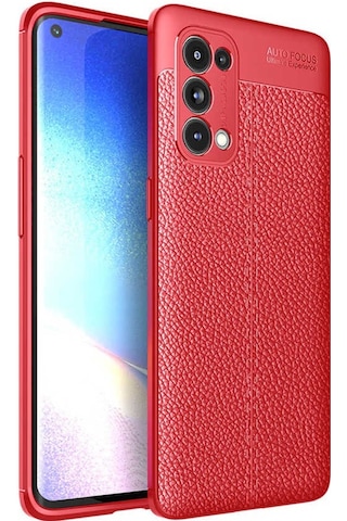 Oppo Reno 5 Pro 5G Kılıf Zore Niss Deri Desenli Silikon Kılıf