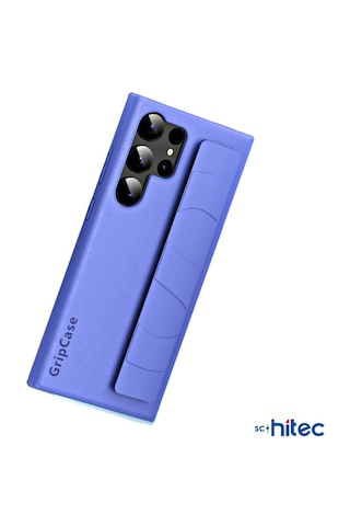 Schitec Samsung Galaxy S24 Ultra Uyumlu Premium Case Parmak Askılı Telefon Kılıfı Mavi