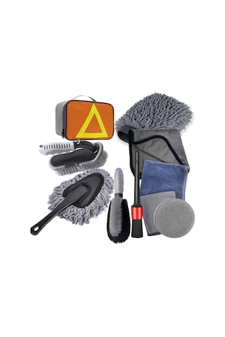 Lemestar 10 Adet Araç Lastik Fırça Seti - Mikrofiber Eldiven Ve Havlu İle Birlikte